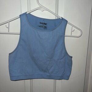 Garage ribbed cropped tank. Baby blue. Size medium